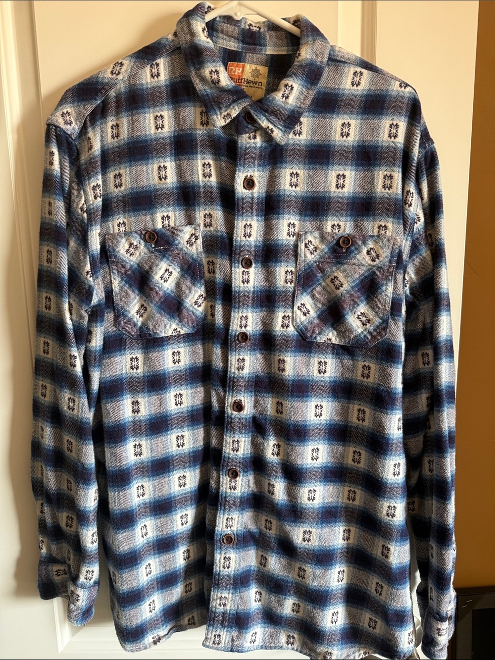 Ruff Hewn Navy and White Plaid Button-Up Shirt
